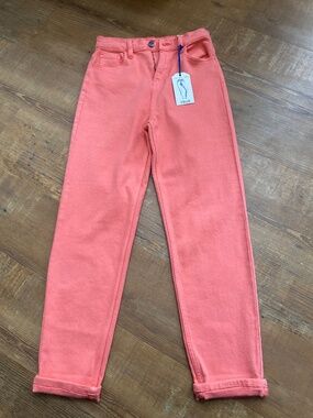 NEW Cello High Rise Crop Stretch Jeans size 5 Salmon color